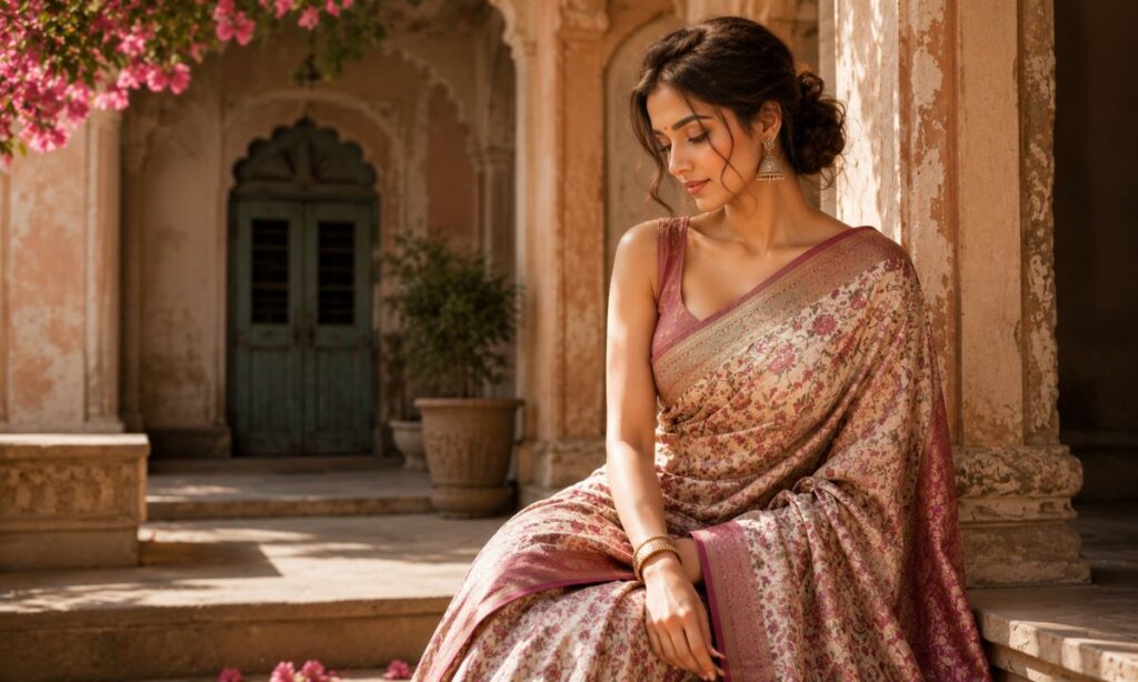 Saree Caption in Marathi