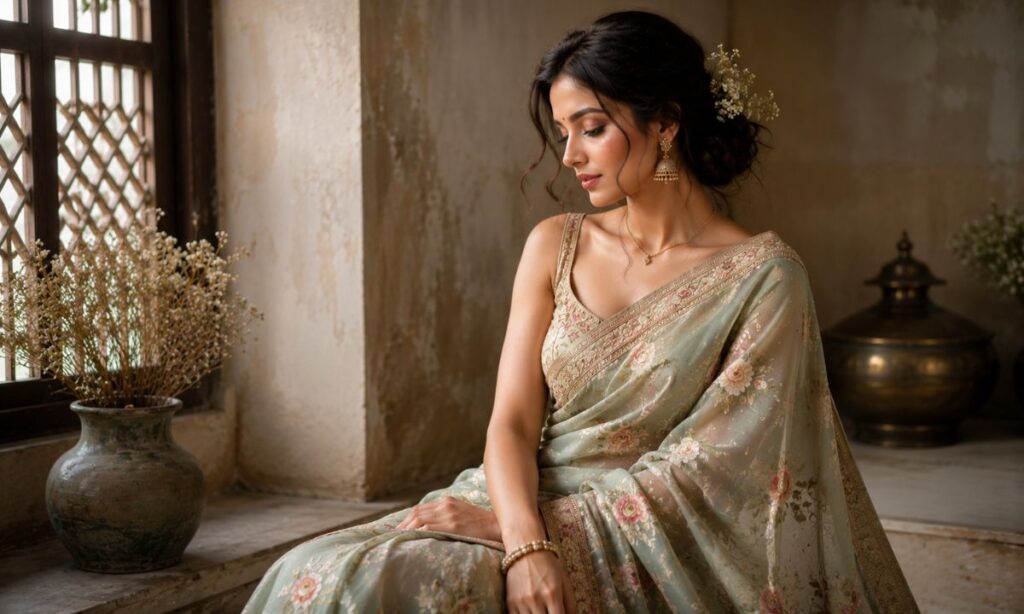 Saree Caption in Marathi