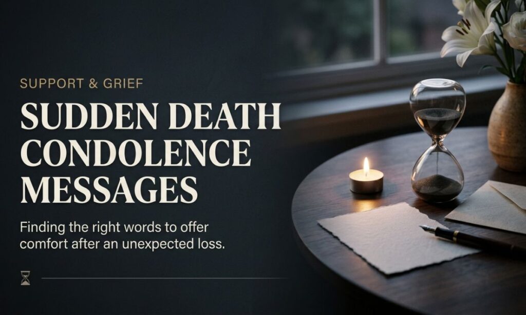 Sudden death condolence message